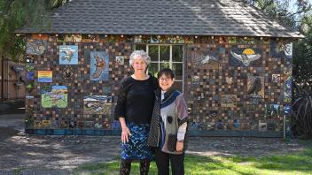 UC Davis distinguished professor Diane Ullman (left) of the UC Davis Department of Entomology and Nematology, and Gale Okumura, Design Department lecturer emerita.