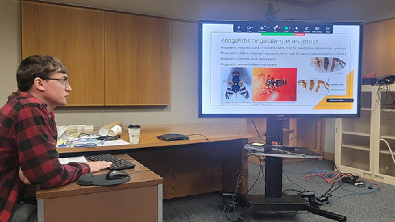 Severyn Korneyev, CDFA environmental scientist, Sacramento, delivering a lecture. (Photo by Luc Leblanc)