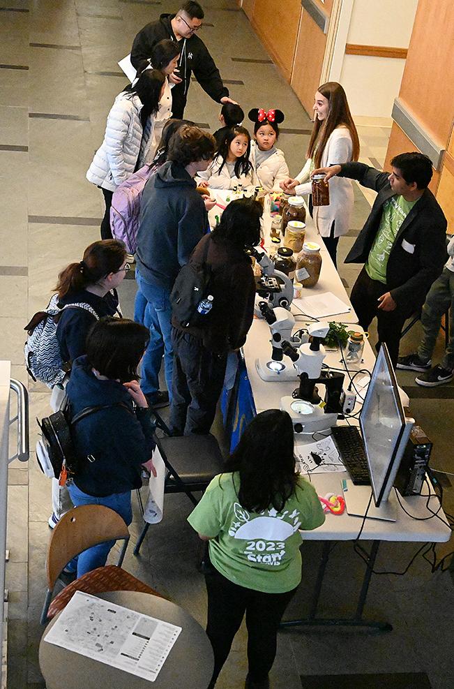 Nematologist Shahid Siddique talking to the crowd at the 2023 UC Davis Biodiversity Museum Day.