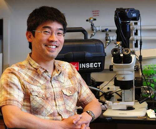 Professor Louie Yang in his Briggs Hall office