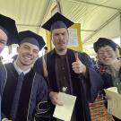 Associate professor Rachel Vannette (left) with Shawn Christensen, Gabriel Foote and Danielle Rutkowski.