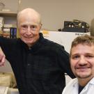 UC Davis distinguished professor Bruce Hammock (left) and researcher Christophe Morisseau of the Hammock lab. (Photo by Kathy Keatley Garvey)