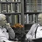 UC Davis professor emeritus Harry Lange (right) being interviewed by professor emeritus Albert A. Grigarick for an Aggie Video on Feb. 7, 1996. (Screen shot)
